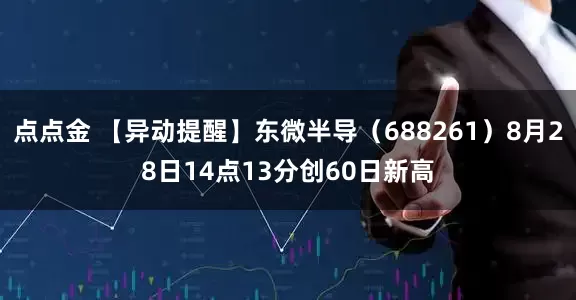 点点金 【异动提醒】东微半导（688261）8月28日14点13分创60日新高