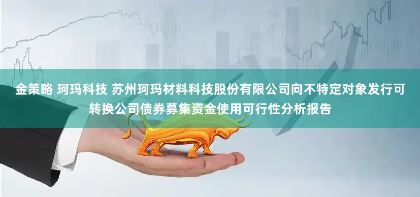 金策略 珂玛科技 苏州珂玛材料科技股份有限公司向不特定对象发行可转换公司债券募集资金使用可行性分析报告